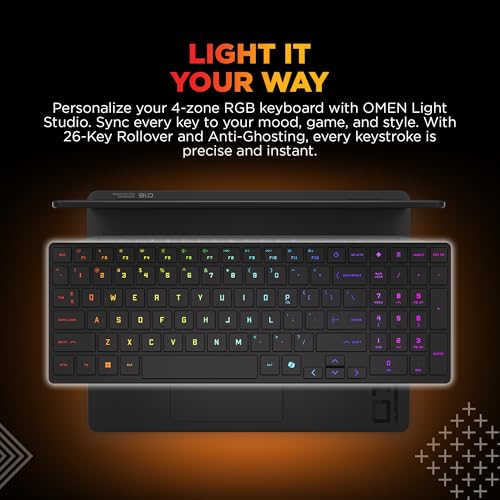 Image of HP Omen, AMD Ryzen AI 7 350, 8GB RTX 5060, 24GB DDR5(Upgradeable) 1TB SSD, 165Hz, 2k WUXGA, 3ms, 400 nits, 16'' /40.6cm, Win11, M365* Office24, Black, 2.44kg, ap0183AX, RGB, AI Gaming Laptop