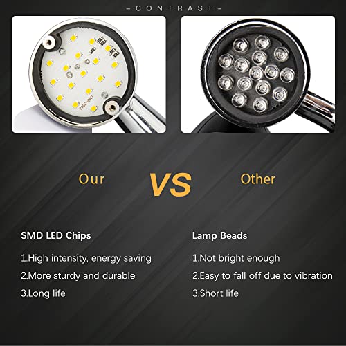 Kicry Smd Led Bullet Turn Signals Motorcycle Amber Front Rear Blinker Grill Indicator Universal Compatible For Honda Yamaha Suzuki Kawasaki Harley Chopper Bobber Dyna(Chrome-Amber) #TOP2