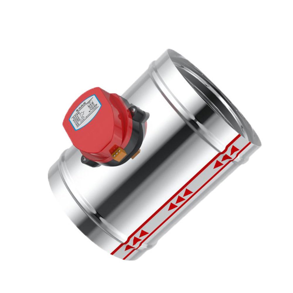 Motorised Damper, Electric Air Duct Damper Valve Stainless Steel Air Duct Valve for Ventilation ducting Lightweight Motorized Volume Damper (100mm AC220V)