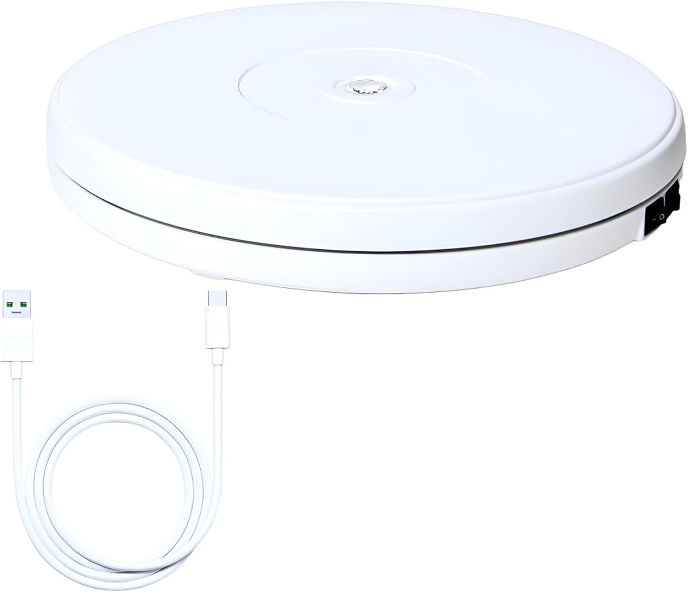 SYGA Electric 360 Degree Automatic Motorized Mute Rotating Turntable for Photography Products Rotary 25CM Turn Table LED Lights Stereo Display Advertising Turntable Stand With 10KG Load Capacity