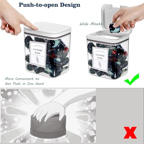 Support dosettes de lavage et perles de parfum avec récipient lessive transparent 2L - 4