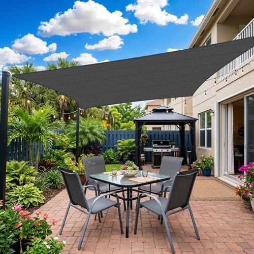Image of KANAGAWA 17'X17' Sun Shade Sail Dark Gray Curved Square Customizable