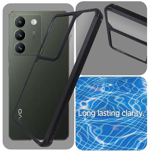 Image of A rtistque Hard Clear Back Cover Case for Vivo T3 5G / Vivo Y200e 5G | Shockproof TPU | Acrylic Armor | Stylish Protective Design - Transparent