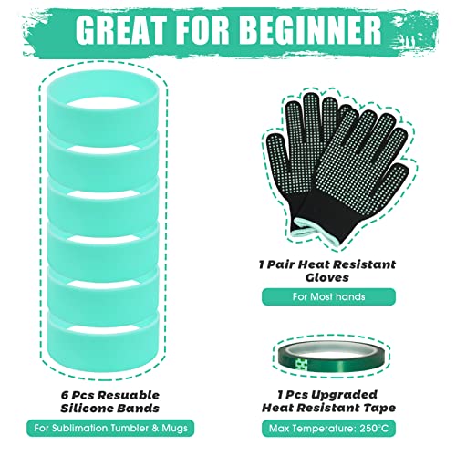 Realkant Sublimation Blanks Tumblers Silicone Bands Kit For 20 30 Oz Skinny Straight Cups With Heat Resistant Gloves Tape Sleeve Accessories For Cricut Mug Press Machine Wrap Bundle Tumbler In Oven #TOP1