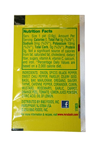 Mrs Dash Original Blend Seasoning Blend, Salt Free, No MSG, .02 Oz, 50 Packets - Thumbnail 3