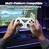VooFun Manette Switch Pro, Bluetooth Manette Sans Fil pour Switch/Switch 2/PC, Gamer Switch Manettes avec Vibration, Turbo, Gyroscope 6 Axes, RGB Lumière, Wake-Up, Bouton Programmable (Blanc)