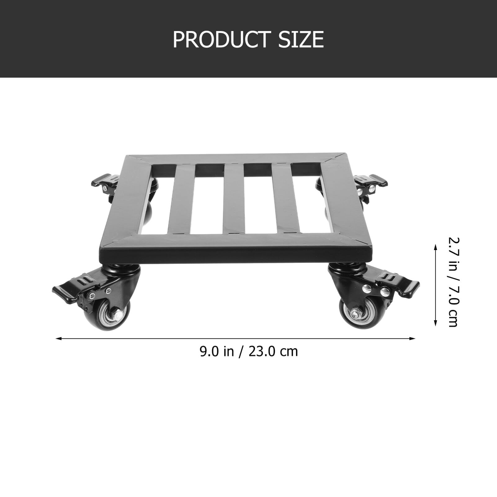 Plateau à Roulettes Pour Pots De Fleurs Carré - 27.5x23cm, Mobile, Avec Roues Cachées, Pour Intérieur Et Extérieur