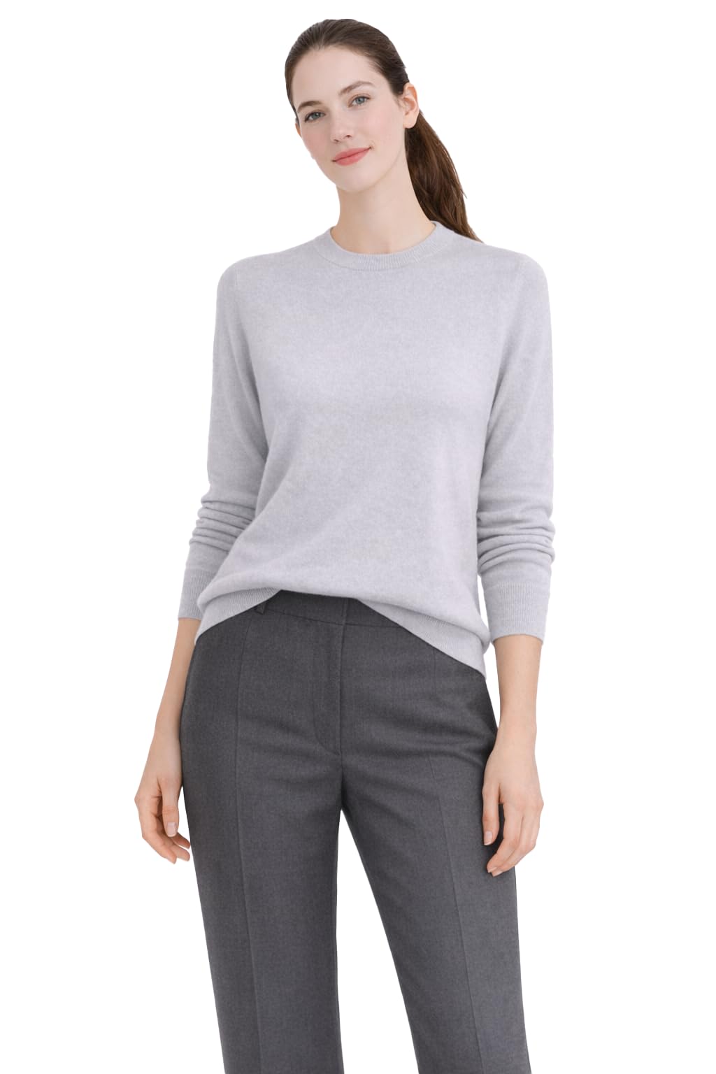 Cashmeren Women’s Basic Crewneck Sweater 100% Pure Cashmere Long Sleeve Round Neck Pullover