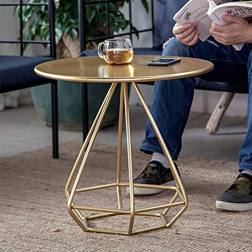 Zhengtufuzhuang Nordic Round Assembly Small Table, Iron Mini Storage S