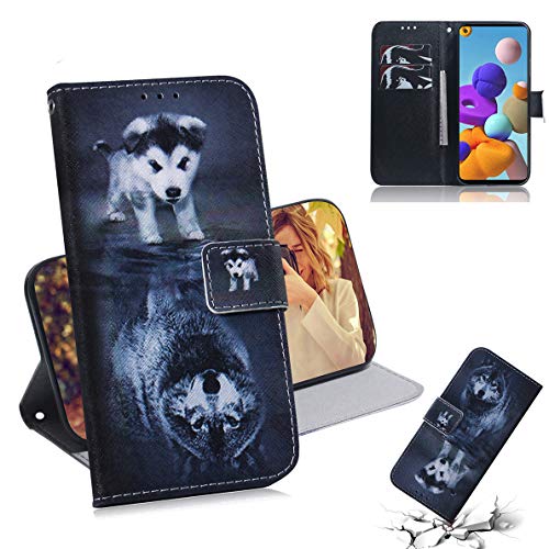 SHUYIT Handyhülle für Samsung Galaxy A21s Hülle Leder, Bunt PU Leder Tasche Klapphülle Brieftasche Ständer Kartenfach Magnetisch Flip Case Cover Schutzhülle für Samsung Galaxy A21s Handy Hüllen Cover