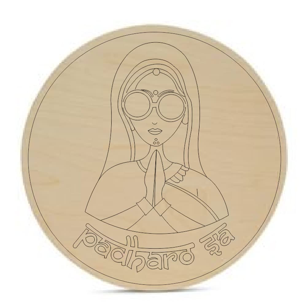 3Millions Pre Marked Girl with Goggles Dancing Feet Design Wooden MDF Boards Laser Cutout for Art & Craft, Resin Art, Mandala Art, Madhubani Art, Painting Work Home Decor & Festival Decoration