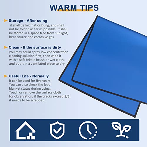 Image of 0.5mmpb Xray Lead Blanket Size 24 inch*48 inch- X-Ray Shielding Blanket - Lead Lined XRay Protection Blanket Shield Blue Color