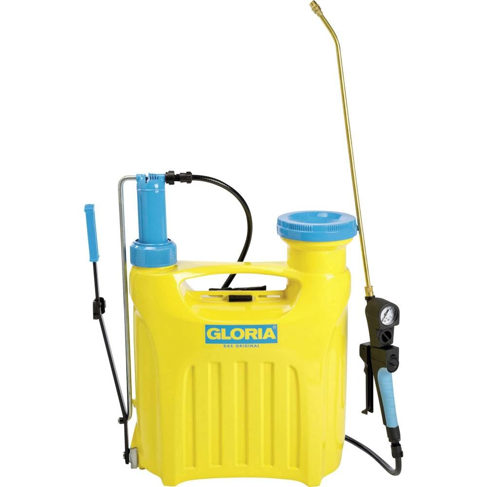 GLORIA Tłokowy opryskiwacz plecakowy Hobby 1200 | 12 l do dużych ogrodów | Opryskiwacz plecakowy 12 l z regulatorem ciśnienia i pasami | Kolumnowy do ochrony roślin, ogrodów, leśnictwa i rolnictwa