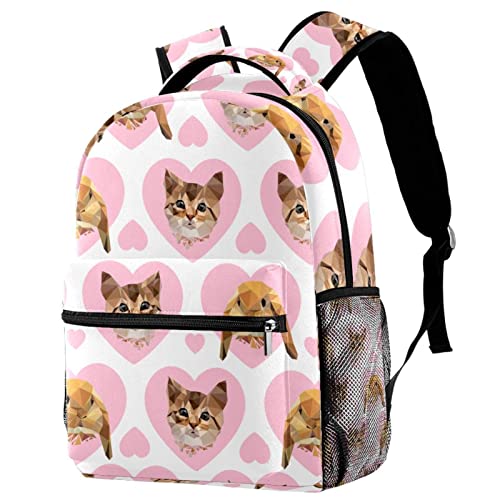 Sac à dos rose chat Medium avec porte-bouteille Leisure Campus