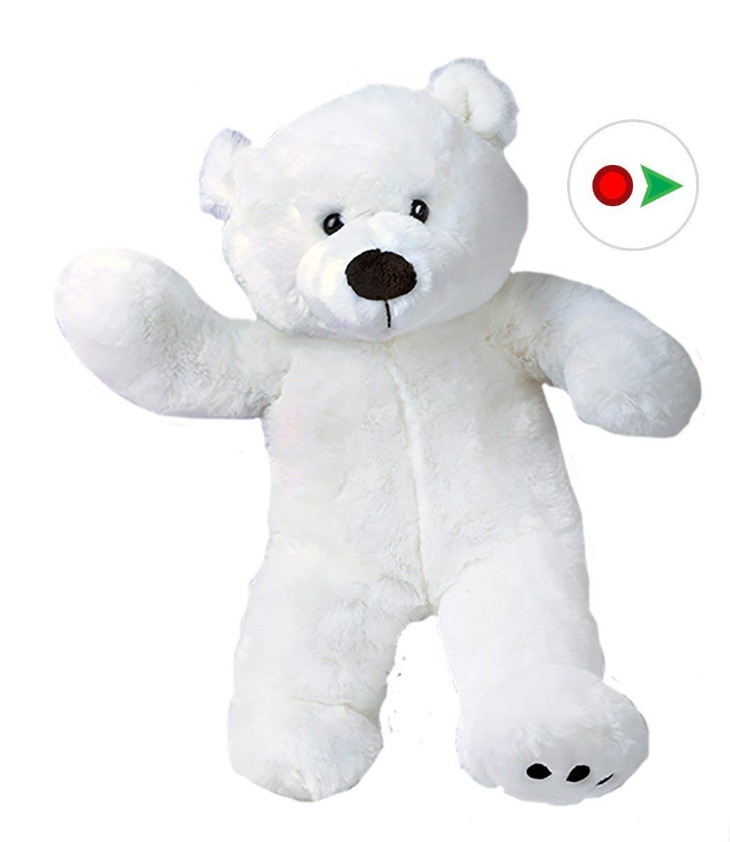 Stuffems Toy Shop Record Your Own Plush 16 inch White Polar Bear - Ready to Love in A Few Easy Steps