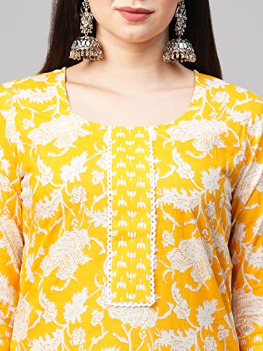 Image of ANNI DESIGNER Women Cotton Printed Kurta with Pant
