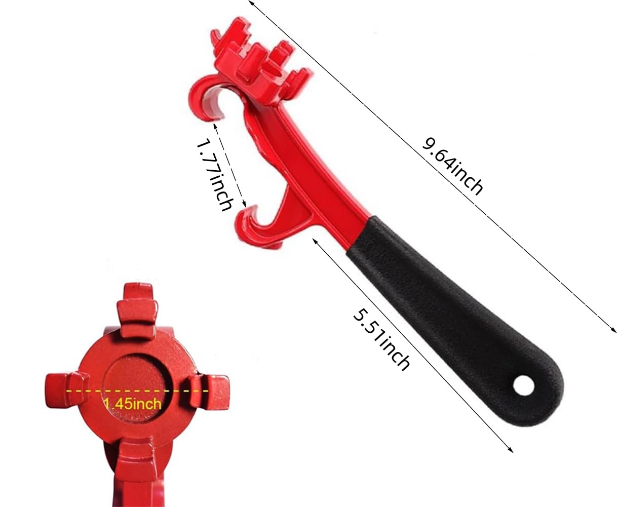 RIBJSHE Drum Plug Wrench Aluminum Drum Cover Wrench 55 Gallon Steel Drum Plastic Drum Opener 10, 15, 20, 30, 55 Gallon Drum Cover Wrench Drum Cover Lifter 5 Gallon Metal Pickle Barrel Bottle Opener