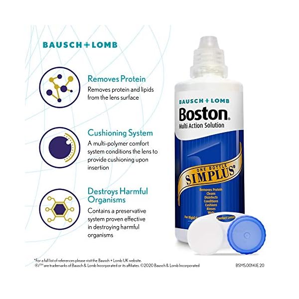 Bausch & Lomb Boston Reinigungslösung Simplus Multi Action für RGP-Kontaktlinsen, 120 ml, 4 Flaschen – Bild 3