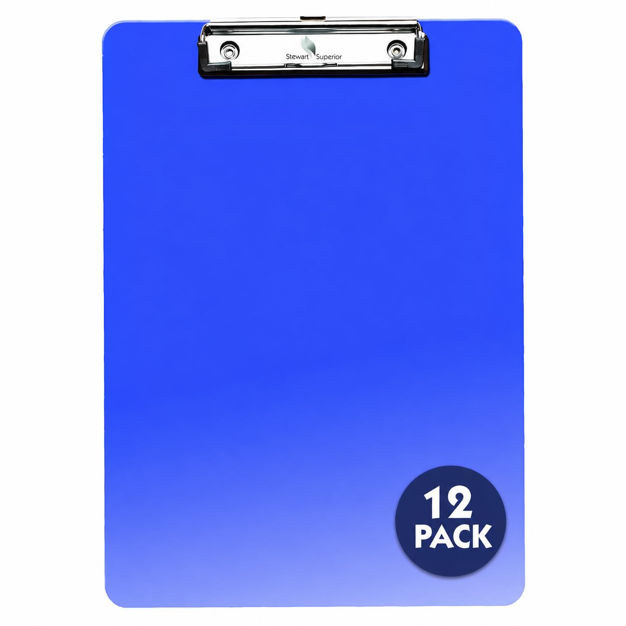 SECO Portapapeles de plástico translúcido A4, azul, paquete de 12