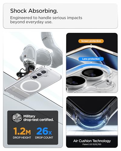 Image of Spigen Ultra Hybrid S MagFit | Samsung Galaxy S26 Case [Reinforced Kickstand] [Transparent] Galaxy S26 Back Cover | TPU+PC - Clear White