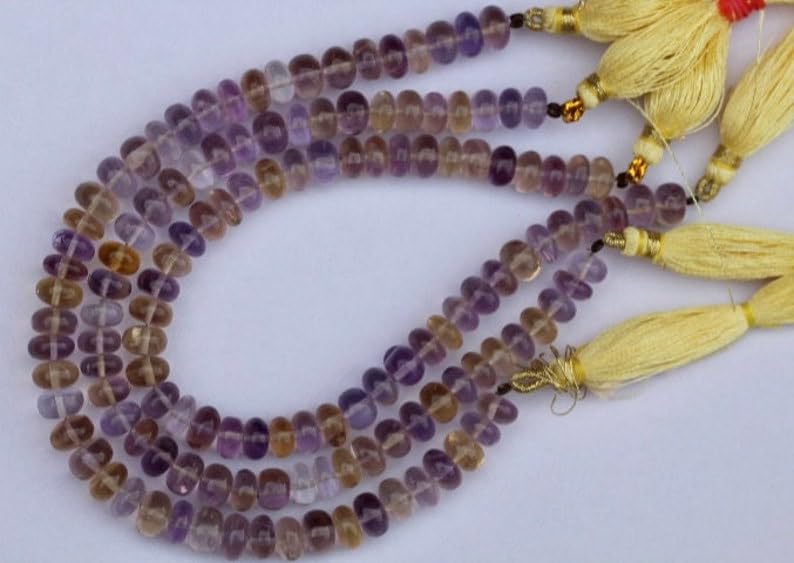 Perles rondes lisses en amétrine naturelle pour réussir facilement vos colliers faits main