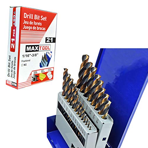 MaxTool 21-Piece M2 HSS Drill Bit Set