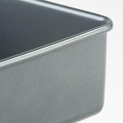 Prochef Non-Stick Teflon Deep Square Cake Tin - Length 22cm x Width 22cm, Silver