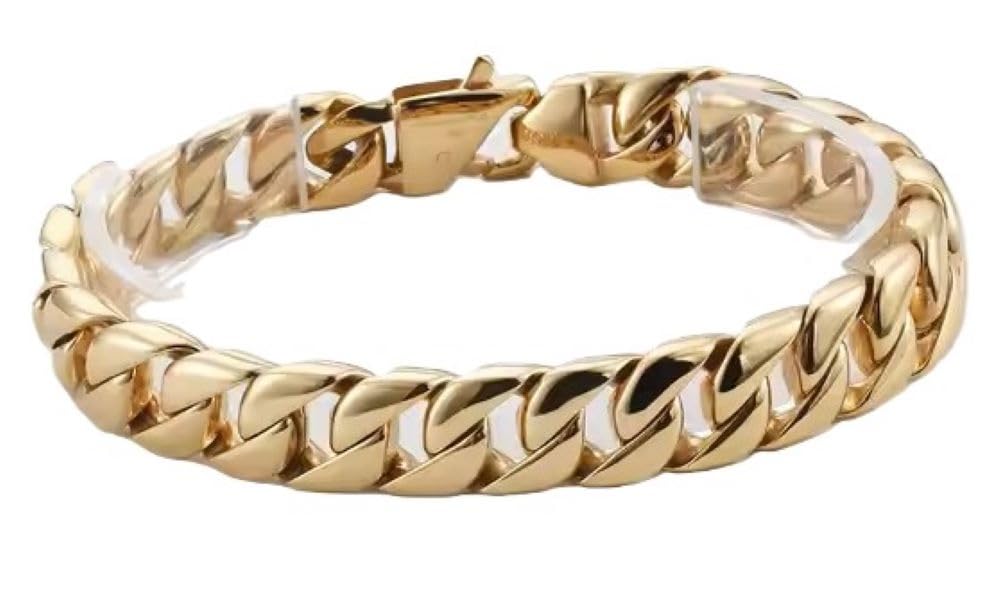 Moneekar Jewels - Pulsera de metal de acero inoxidable para hombre, Talla única, Metal, Sin piedra preciosa