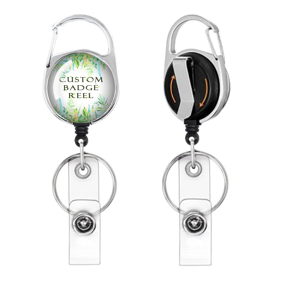 Custom Badge Holders with Carabiner Reel Clip Personalized Decorate ID Badge Reel