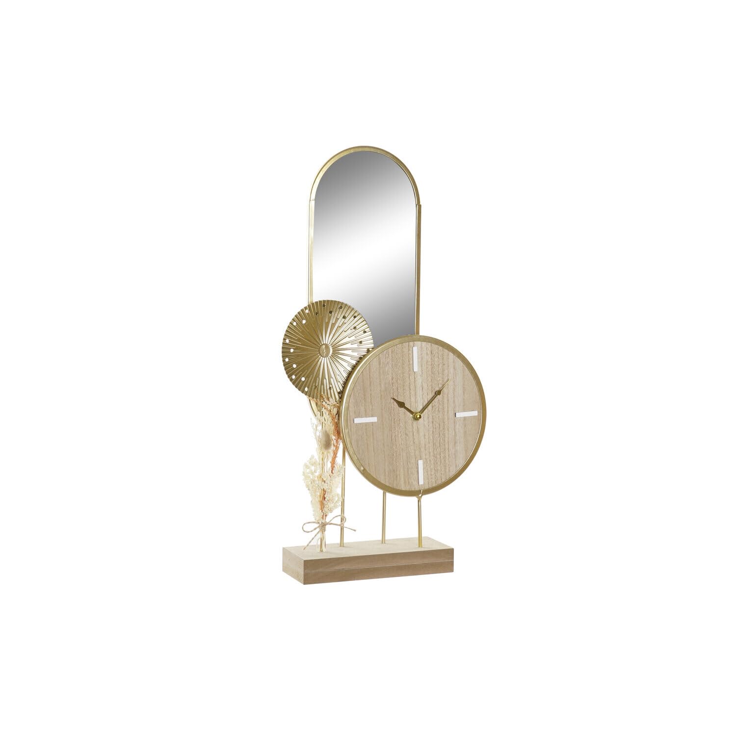 RELOJ SOBREMESA MDF METAL 26X8X53 ESPEJO NATURAL