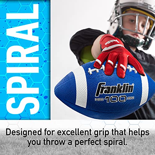 image for Franklin Sports Grip-Rite 100 Rubber Junior Football - Blue, Blue/Whit