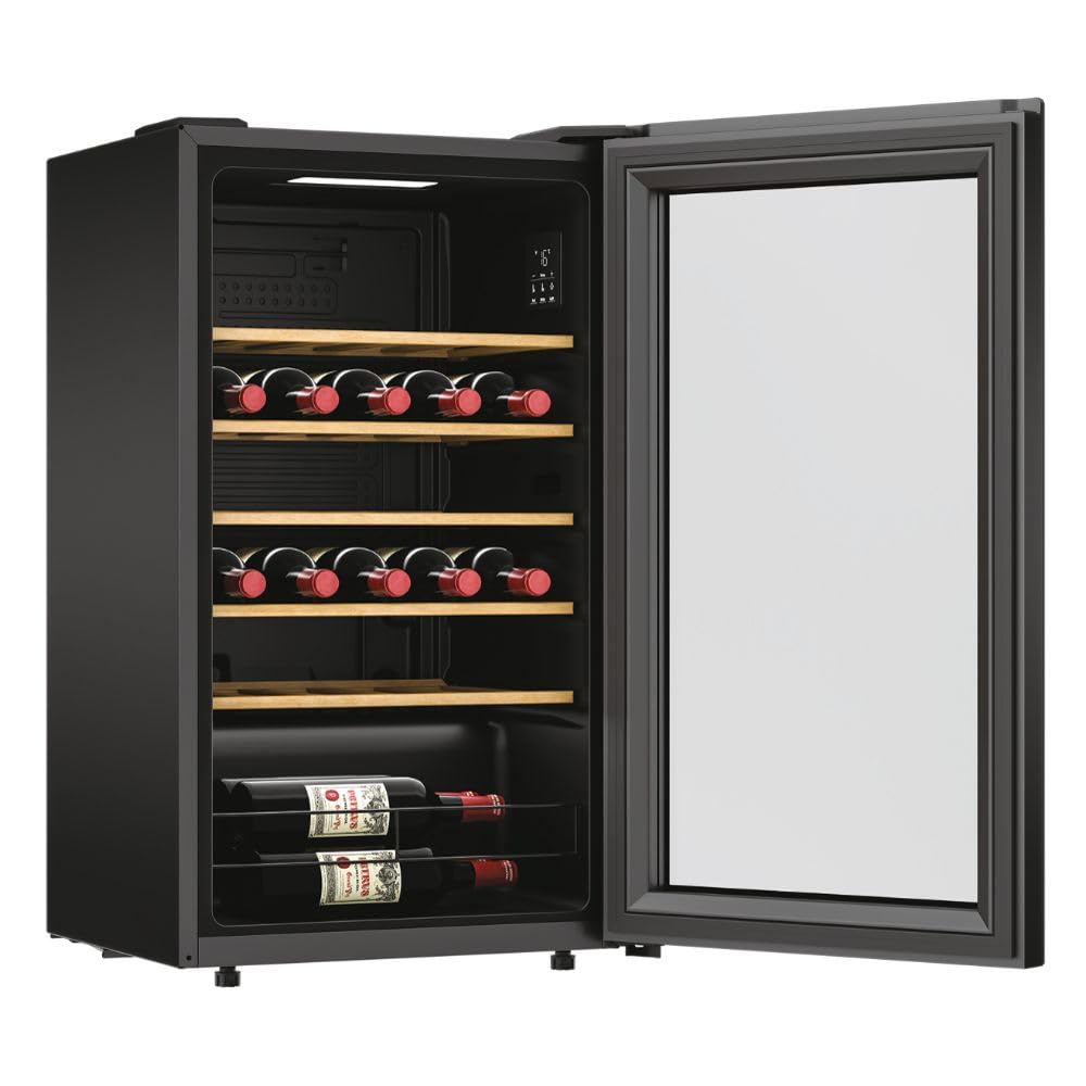 Hoover, Cantina Vino HOWC034, Wine Bank, 34 bottiglie, 37dB, Connessa, Nero, Cantinetta Vino 34 Bottiglie, Nero, AxLxP 85x47,5x45,6 cm [Classe di efficienza energetica G]