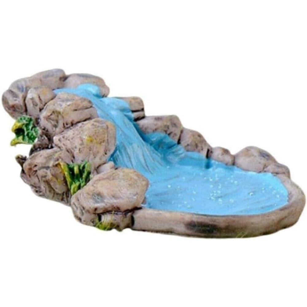 Typogrove 1 Diy Miniature Mini Water Pool Fairy Garden Lawn Ornament Outdoor Statues For Mountain Dollhouse Decor Craft Fairy Garden Waterfall Fake Water