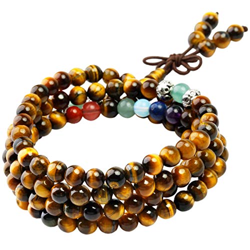 Collier 108 perles bouddhistes 7 chakras pour votre séance de yoga