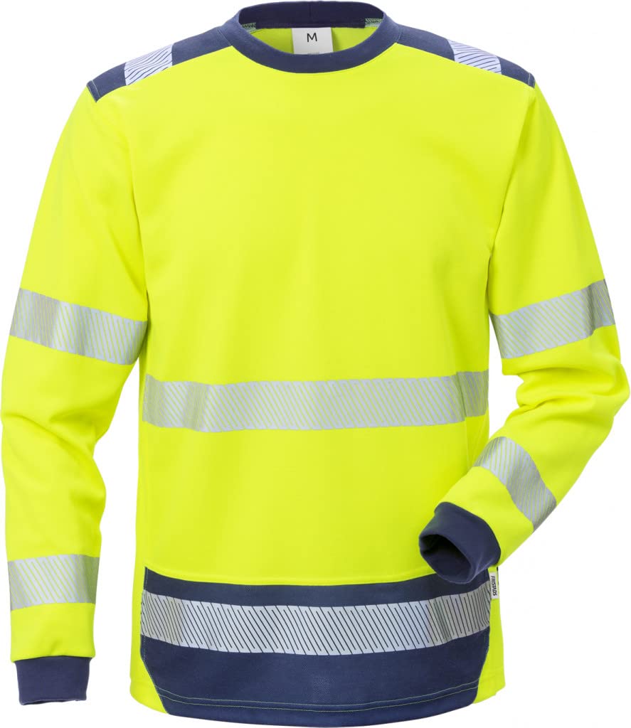 Fristads Kansas Workwear 114100 High Vis T Shirt Hi-Vis Yellow/Navy L