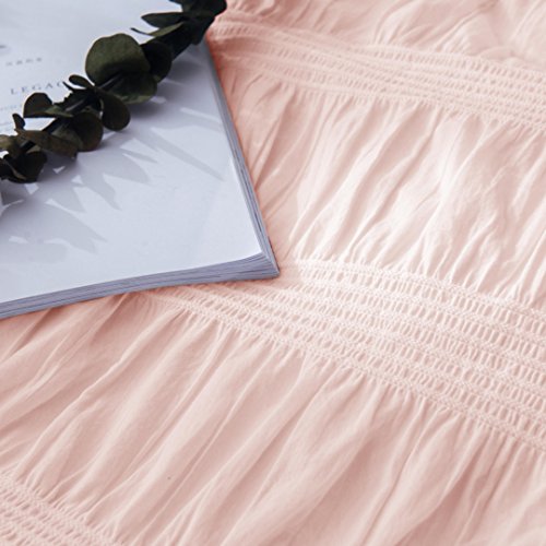 Merryfeel Seersucker Duvet Cover King Set,100% Cotton Seersucker Stripe Duvet Cover Set - Pink Bedding Set,Breathable 3 Pieces For All Season #TOP1
