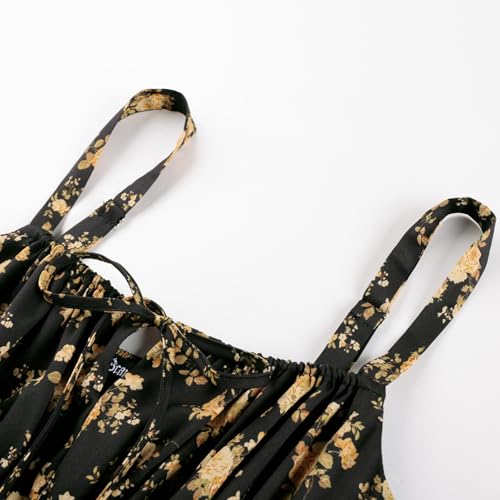 Image of Scarlet Darkness Floral Mini Corset Dress for Women Teen 2026 Summer Spring Flowy A-Line Sundress with Pockets