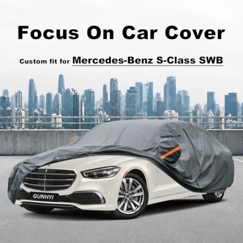 Image of GUNHYI Premium Car Cover Custom Fit Mercedes-Benz S-Class S300 S350 S400 S450 S550 S560 S600 S65, 16 Layers Heavy Duty Car Cover Waterproof All Weather for Sun Rain Snow Dust Uv Protection