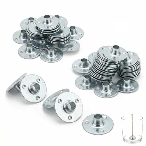 200 Piezas Soportes Metálicos para Mechas de Velas, Bases Redondas para la Fabricación de Velas DIY, Accesorios Esenciales para Velas de Té y Proyectos Creativos de Artesanía en Hogar