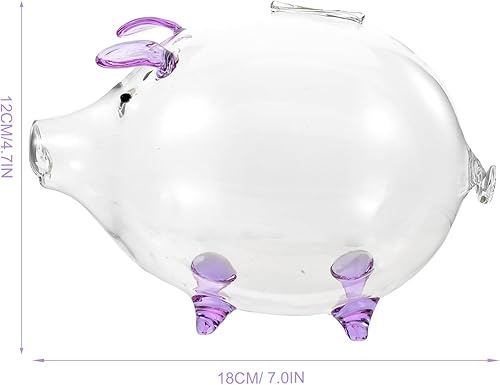 Miniatura 12 de Alcancía de cristal transparente, alcancía de ahorro de cerdo, caja de dinero, banco de monedas, coleccionable, para cumpleaños, 4.7 in