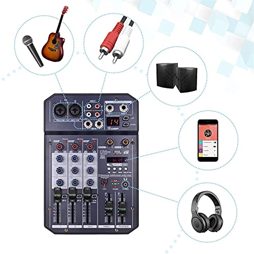 WanuigH Audio-mixer soundkaart Ingebouwde 16 DSP 48V Phantom power ondersteunt BT-aansluiting MP3-speler opnamefunctie… - Image 7