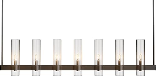 Miniatura 29 de Lámpara de araña de 60 pulgadas dorada, lámpara de rueda de vagón con pantalla de vidrio, lámpara colgante de techo alto de 20 luces redonda grande