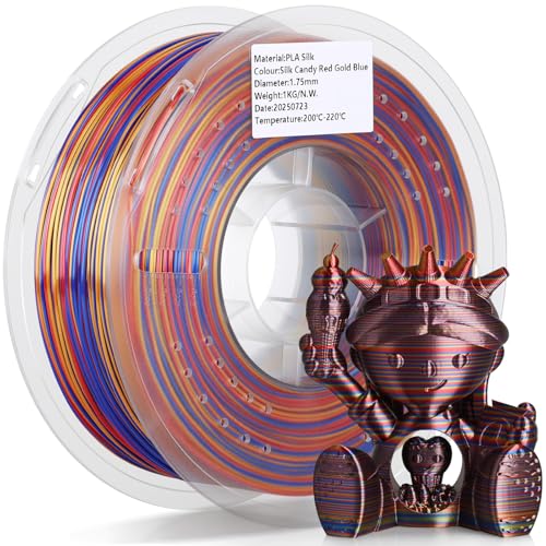Image of LANDU Silk PLA Filament 1.75mm 3D Printer Multicolor Filament Gradient Color Changing Filament 1kg (2.2lbs) Dimensional Accuracy + /- 0.07 mm Silk Candy