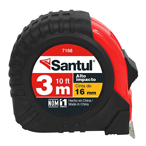 SANTUL, Flexómetro de 3 metros, Retorno Efectivo con Suave Rebobinado, Cinta de Alta Calidad, Modelo 7168