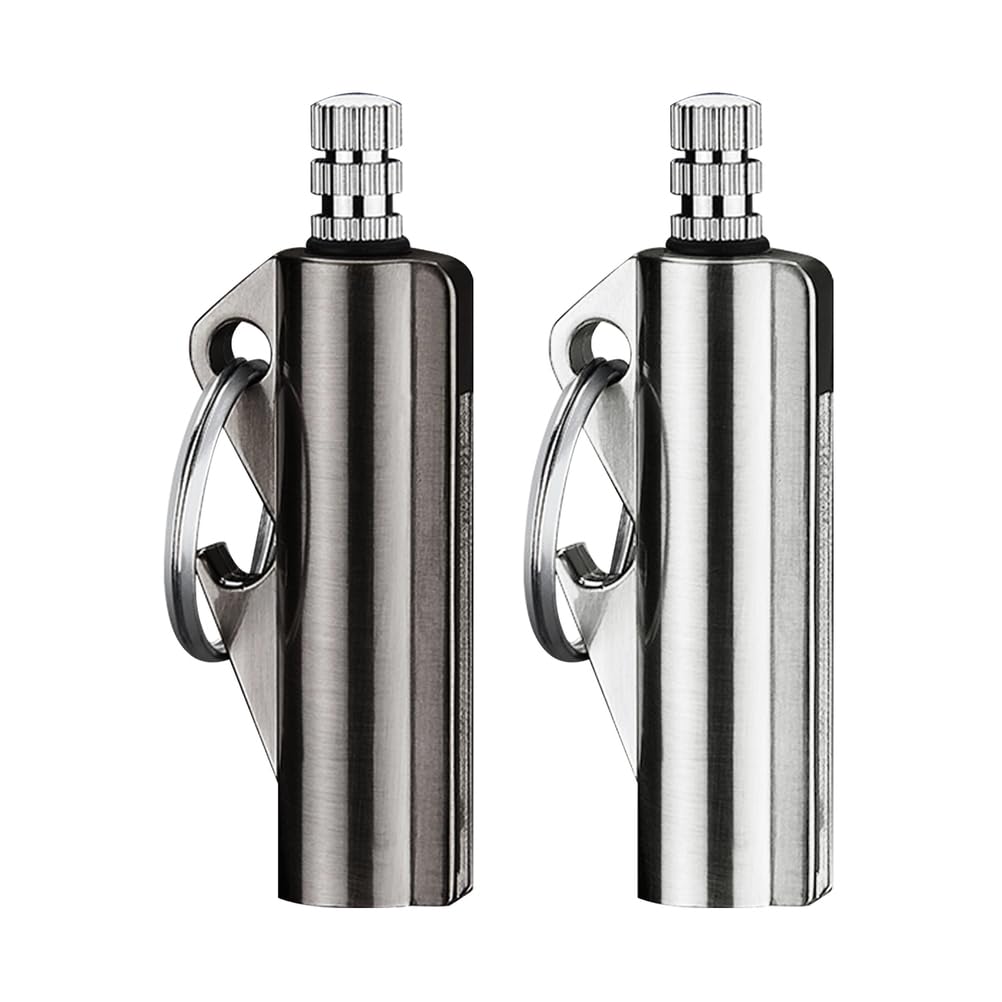 Uck-Kit Men's Style3 2 Pack Permanent Match Infinity Lighter, Multitool Keychain Bottle Opener For Reusable Waterproof Metal Match Strike Anywhere, Forever Flint Fire Starter For Outdoor Survival,