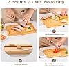 Tablas de cortar de bambú para cocina, set de madera de 3 con soporte | tablas de cortar de madera para cocina, set de tablas grandes de 14"x10" con canal de jugo, para carne, verduras y pan 4