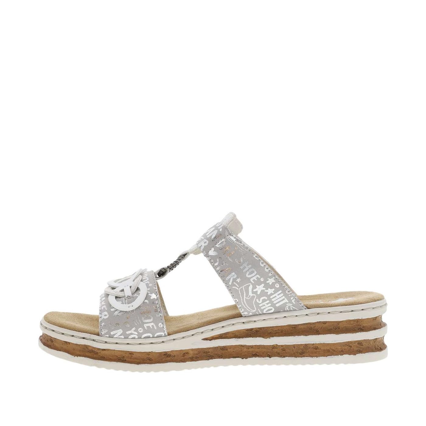 Rieker Pantolette Blu Finta Pelle