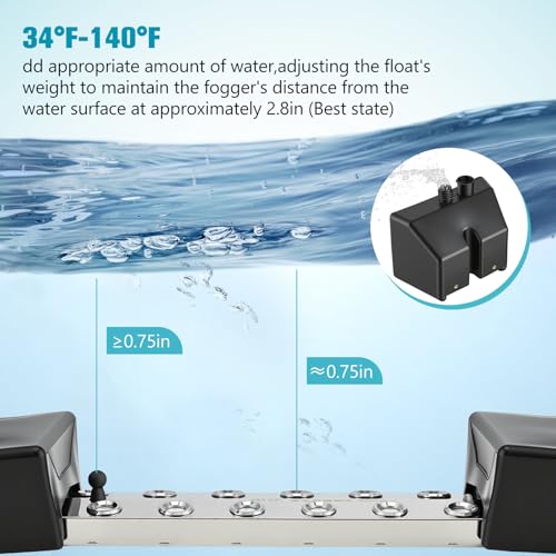 12 Kopf Ultraschall Vernebler, 9L/H Nebelhersteller Nebler Ultraschall Vernebler 400W Ultraschallvernebler für Gartenbau Landschaftliche Landschaft Magische Atmosph Springbrunnen Halloween Weihnachten