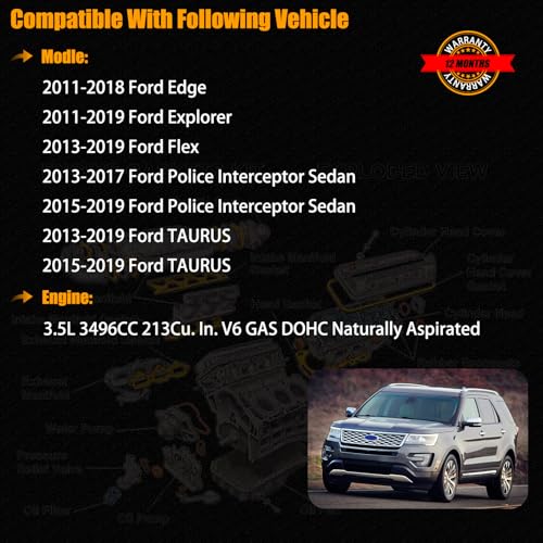 Image of HGS4213 Cylinder Head Gasket Set for 2011-2019 Ford Explorer Edge Flex Taurus Police Interceptor Sedan 3.5L V6 N /A Valve Cover Gasket VS50814R