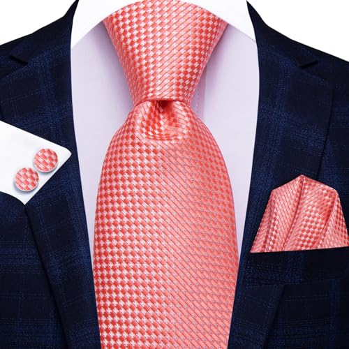 Image of Hi-Tie Men's Tie Sets Silk Paisley Striped Necktie Pocket Square Cuff-links Sets Wedding Business Holiday
